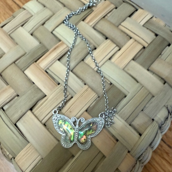 Y2K Silver Butterfly Necklace - Picture 2 of 5